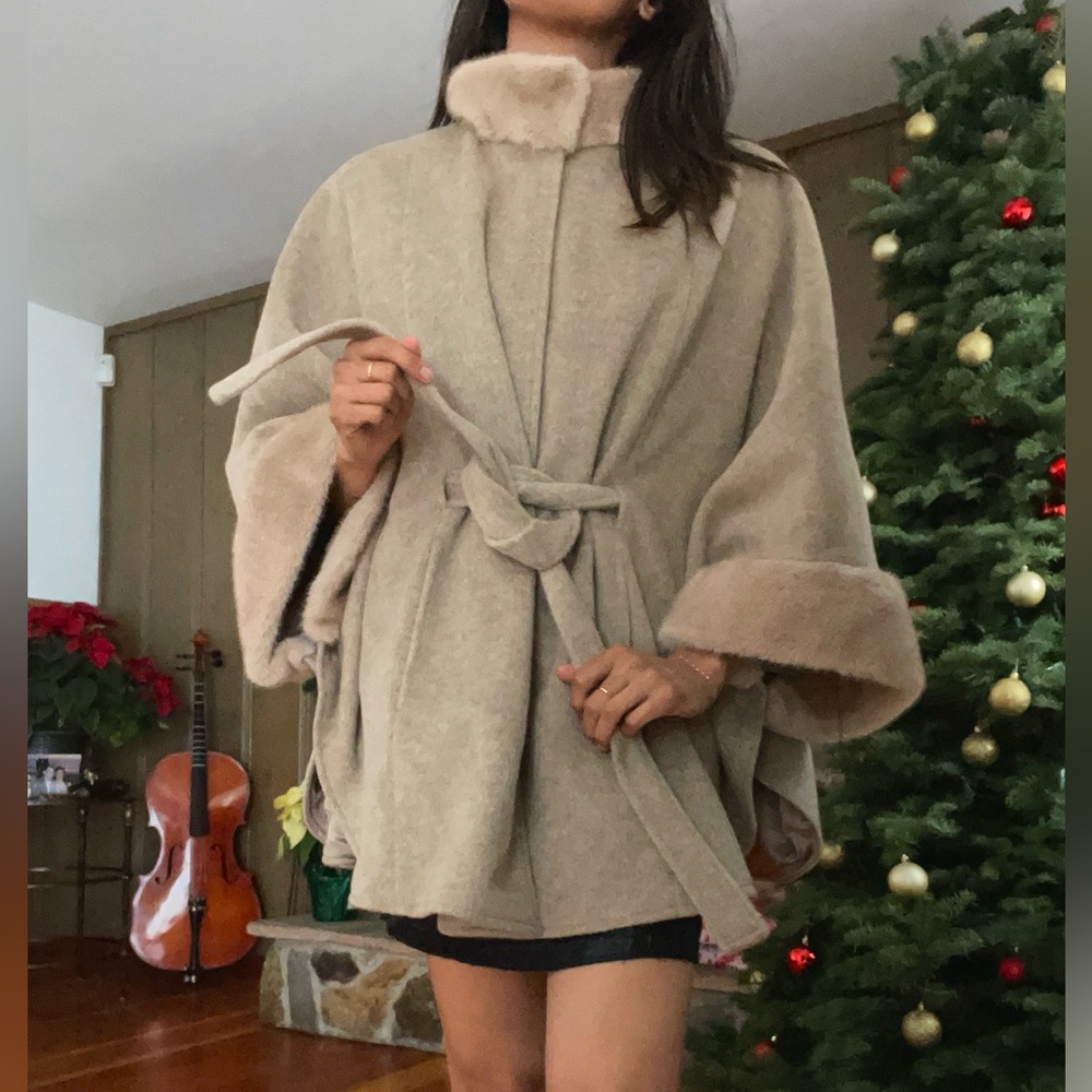 NWT Luxurious PENNY LANE Wool Coat Faux Fur Trim - Picture 8 of 14